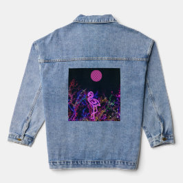 フラミンゴのダンスパーティー。 デニムジャケット