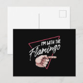 フラミンゴのハロウィンマッチングカップルの衣装 案内ポストカード (正面/裏面)