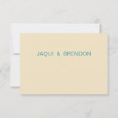 フラミンゴのハートのキスRSVP |の真新しい青 出欠カード (裏面)