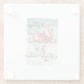 フラミンゴのバランスが取れている ガラスコースター (裏面)