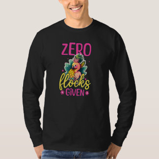 フラミンゴのパイナップルはゼロの群れを与えられた Tシャツ