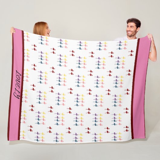 フラミンゴのパタカラフルーン フリースブランケット (インサイチュ)