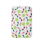 フラミンゴのビーチサンダルおよびサングラスのバス・マット バスマット (正面縦)