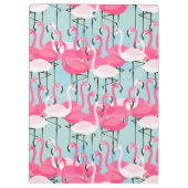 フラミンゴのピンクおよび白い群集 クリップボード (裏面)