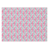 フラミンゴのピンクおよび白い群集 テーブルクロス (正面(横))