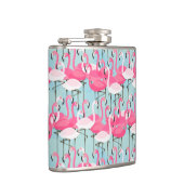 フラミンゴのピンクおよび白い群集 フラスク (右)