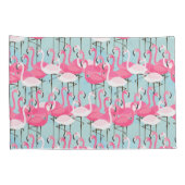 フラミンゴのピンクおよび白い群集 枕カバー (裏面-右)