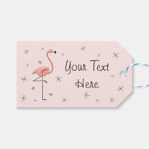 フラミンゴのピンクの文字のギフトは横に付けます ギフトタグ