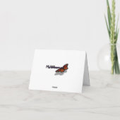 フラミンゴのピンク色の羽 サンキューカード (裏面)