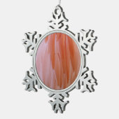 フラミンゴのピンク色の羽 スノーフレークピューターオーナメント (右)