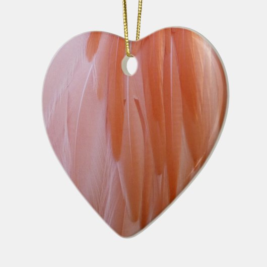 フラミンゴのピンク色の羽 セラミックオーナメント (左)