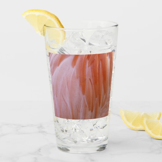 フラミンゴのピンク色の羽 タンブラーグラス (アイス正面)