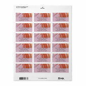 フラミンゴのピンク色の羽 ラベル (フルシート)