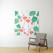 フラミンゴのファミリーが描かれたシームレスな水彩パターン タペストリー (インサイチュ)