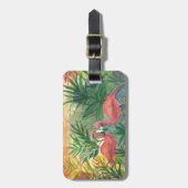 フラミンゴのフロリダのピンクの芸術 ラゲッジタグ (正面縦)