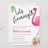 フラミンゴのブライズシャワーの招待状 招待状 (正面)