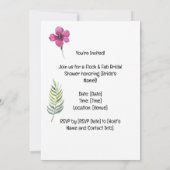 フラミンゴのブライズシャワー 招待状 (裏面)