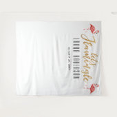 フラミンゴのプリンセスシャワー背景 タペストリー (正面(横))