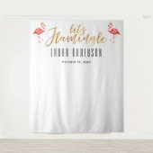 フラミンゴのプリンセスシャワー背景 タペストリー (正面)