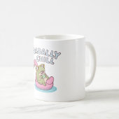 フラミンゴのプールフロートでくつろぐカエル Toadall コーヒーマグカップ (正面右)