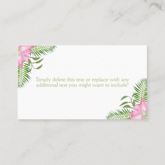 フラミンゴのベビーシャワーのおむつのラッフルのチケット プレイスカード (裏面)