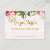 フラミンゴのベビーシャワーのおむつのラッフルの挿入物カード エンクロージャーカード (正面)