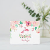 フラミンゴのベビーシャワーは感謝していしています 招待状 (スタンド正面)