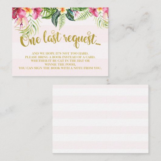 フラミンゴのベビーシャワーは本の挿入物カードを持って来ます エンクロージャーカード (正面/裏面)