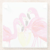 フラミンゴのホワイトワインコースター ガラスコースター (裏面)