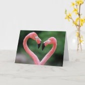 フラミンゴのメッセージカード カード (黄色い花)