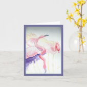 フラミンゴのメッセージカード カード (黄色い花)