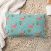 フラミンゴのモザイク装飾用クッション ランバークッション (ブランケット)