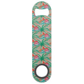 フラミンゴのヤシの木のバーラップの一見 スピード栓抜き (裏面)