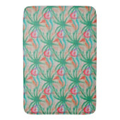 フラミンゴのヤシの木のバーラップの一見 バスマット (正面縦)