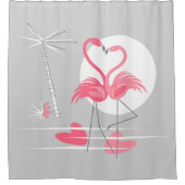 フラミンゴのラブシャワーカーテン シャワーカーテン (正面)