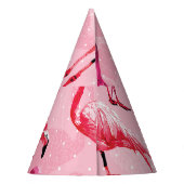 フラミンゴの優雅さ：ピンクの鳥のパターン。 パーティーハット (裏面)