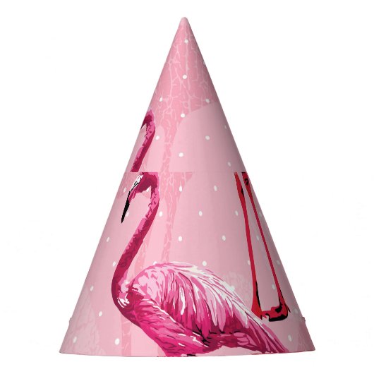 フラミンゴの優雅さ：ピンクの鳥のパターン。 パーティーハット (正面)