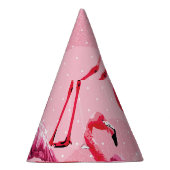 フラミンゴの優雅さ：ピンクの鳥のパターン。 パーティーハット (右)