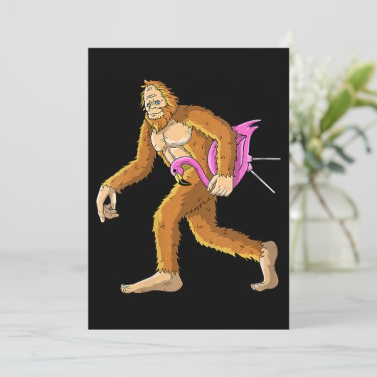 フラミンゴの動物の衣装ギフト付き女性のビッグフット セーブザデート (スタンド正面)