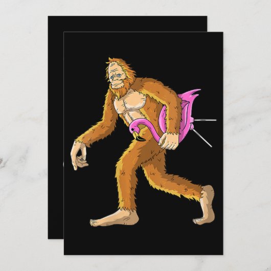 フラミンゴの動物の衣装ギフト付き女性のビッグフット セーブザデート (正面/裏面)