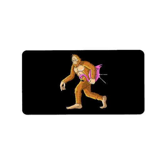 フラミンゴの動物の衣装ギフト付き女性のビッグフット ラベル (正面)