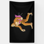 フラミンゴの動物の衣装ギフト付き女性のビッグフット 横断幕 (縦)