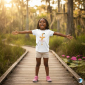 フラミンゴの動物アルファベットF ベビーTシャツ