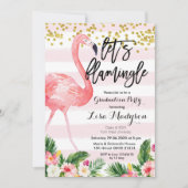 フラミンゴの卒業パーティーの招待カードFlamingle 招待状 (正面)