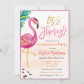 フラミンゴの卒業式招待状 Let's Flamingle 招待状 (正面)