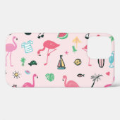 フラミンゴの夏:鮮やか鳥のパターン Case-Mate iPhoneケース (裏面 (横))