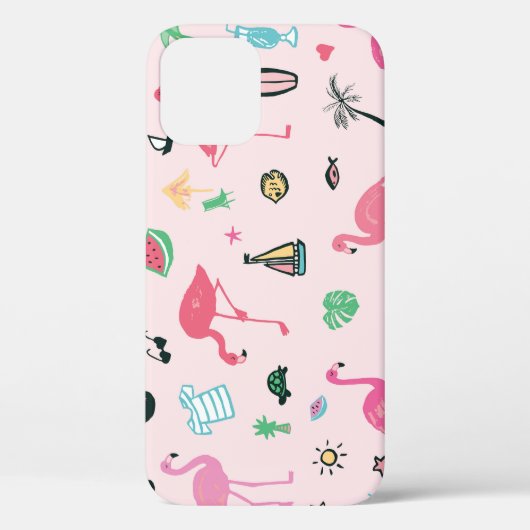 フラミンゴの夏:鮮やか鳥のパターン Case-Mate iPhoneケース (裏面)