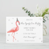 フラミンゴの大晦日のパーティーのおもしろいの招待 招待状 (スタンド正面)