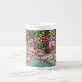 フラミンゴの大群 マグカップ