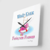 フラミンゴの山 スクエア壁時計 (傾斜)